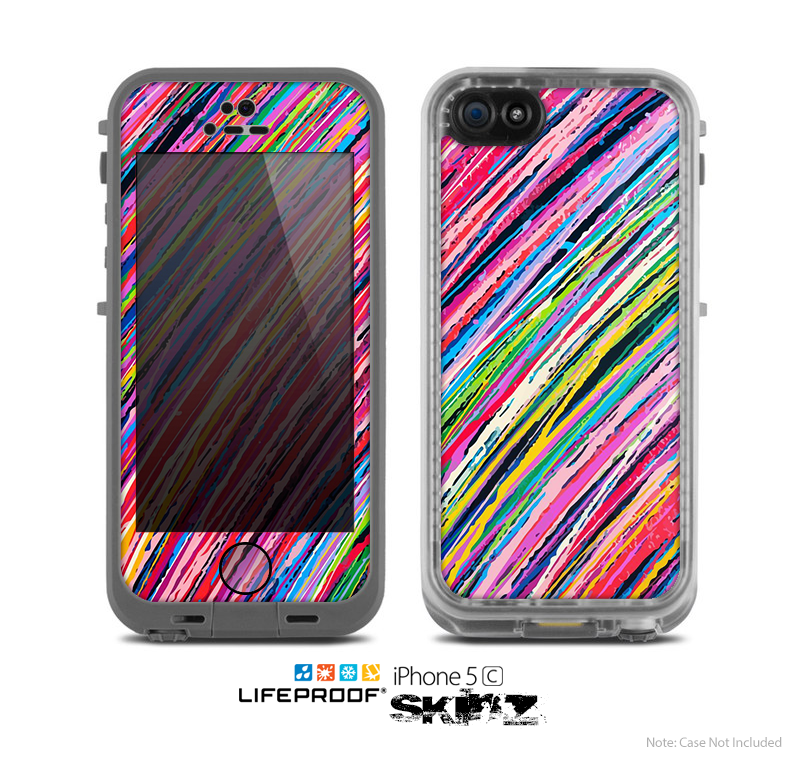 The Abstract Color Strokes Skin for the Apple iPhone 5c LifeProof Case