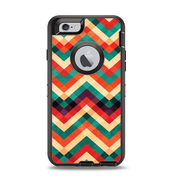 The Abstract Colorful Chevron Apple iPhone 6 Otterbox Defender Case Skin Set