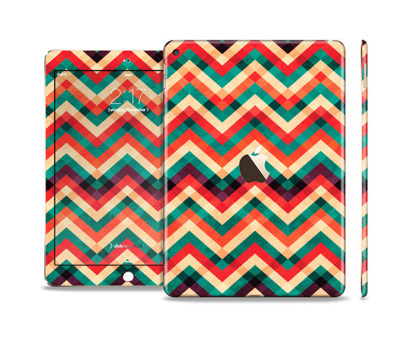 The Abstract Colorful Chevron Skin Set for the Apple iPad Pro