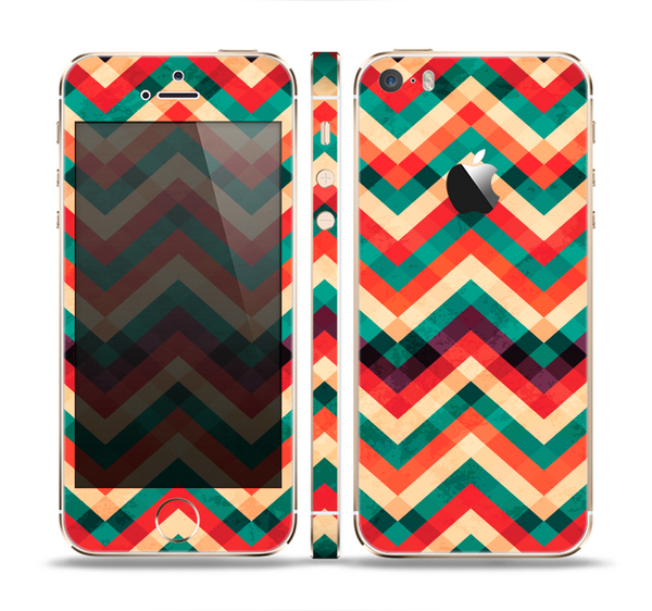 The Abstract Colorful Chevron Skin Set for the Apple iPhone 5s