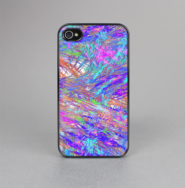 The Abstract Colorful Oil Paint Splatter Strokes Skin-Sert for the Apple iPhone 4-4s Skin-Sert Case