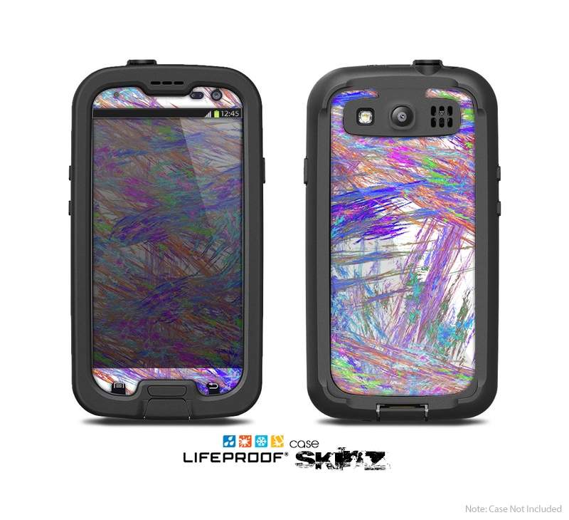 The Abstract Colorful Oil Paint Splatter Strokes Skin For The Samsung Galaxy S3 LifeProof Case