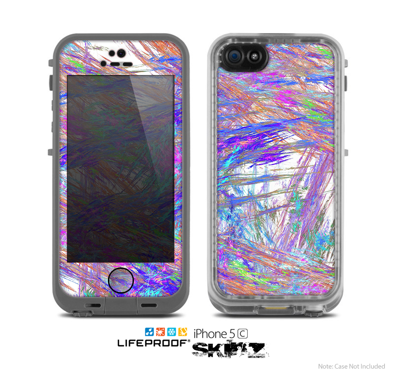 The Abstract Colorful Oil Paint Splatter Strokes Skin for the Apple iPhone 5c LifeProof Case