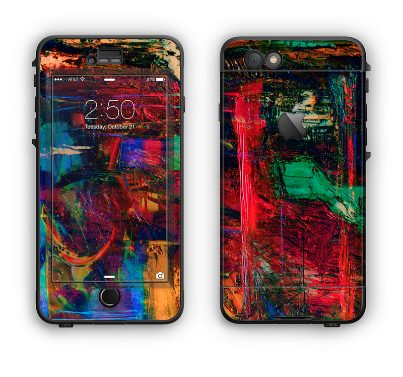 The Abstract Colorful Painted Surface Apple iPhone 6 LifeProof Nuud Case Skin Set