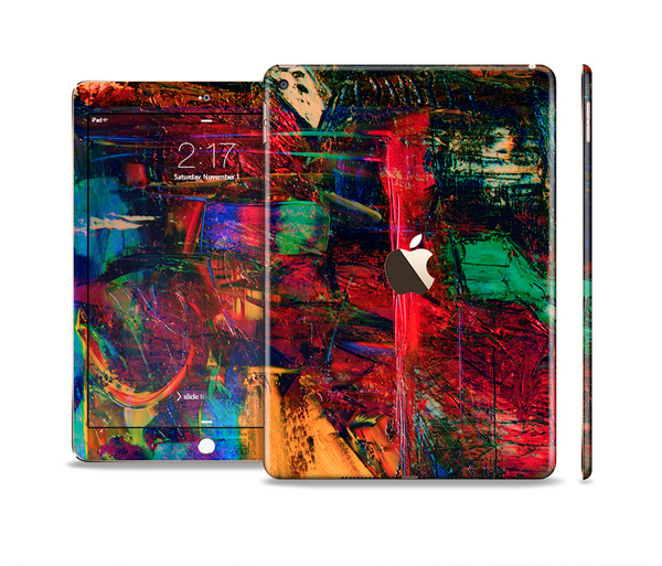The Abstract Colorful Painted Surface Skin Set for the Apple iPad Pro