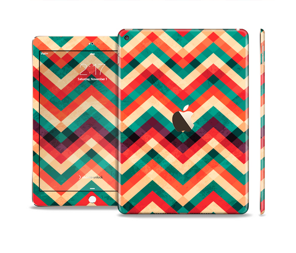 The Abstract Fall Colored Chevron Pattern Skin Set for the Apple iPad Air 2