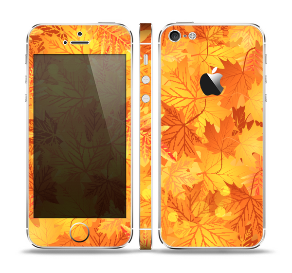 The Abstract Fall Leaves Skin Set for the Apple iPhone 5