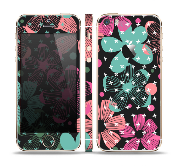 The Abstract Flower Arrangement Skin Set for the Apple iPhone 5s