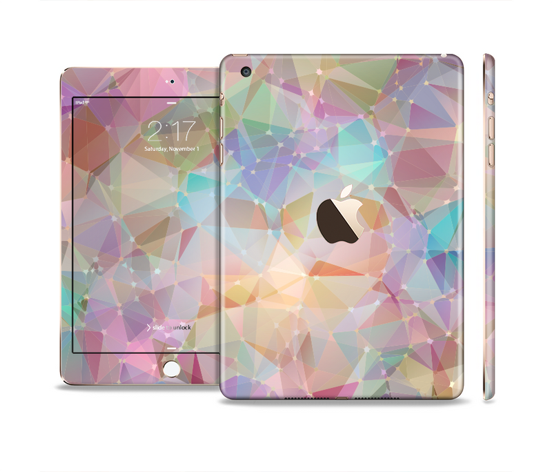 The Abstract Geometric Subtle Colored Connect Blocks Full Body Skin Set for the Apple iPad Mini 3
