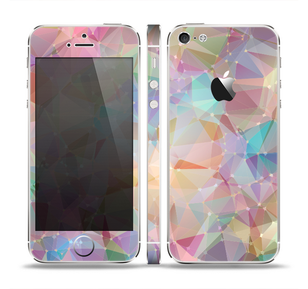 The Abstract Geometric Subtle Colored Connect Blocks Skin Set for the Apple iPhone 5