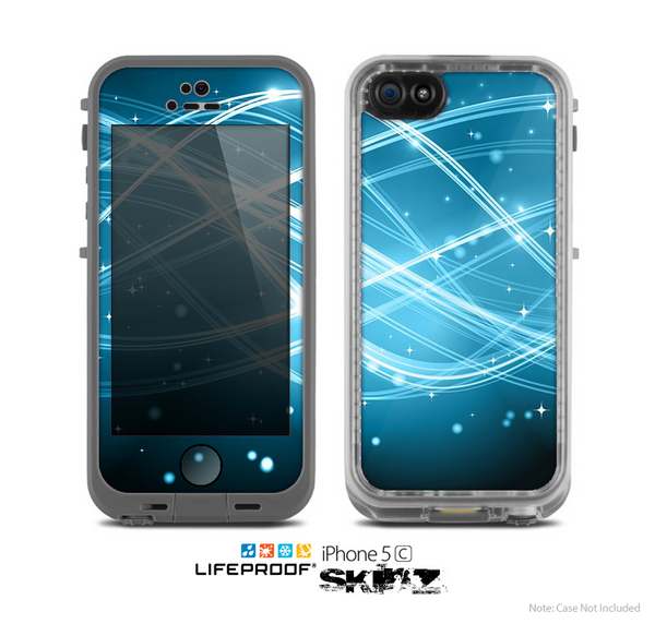 The Abstract Glowing Blue Swirls Skin for the Apple iPhone 5c LifeProof Case