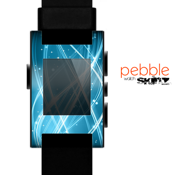 The Abstract Glowing Blue Swirls Skin for the Pebble SmartWatch
