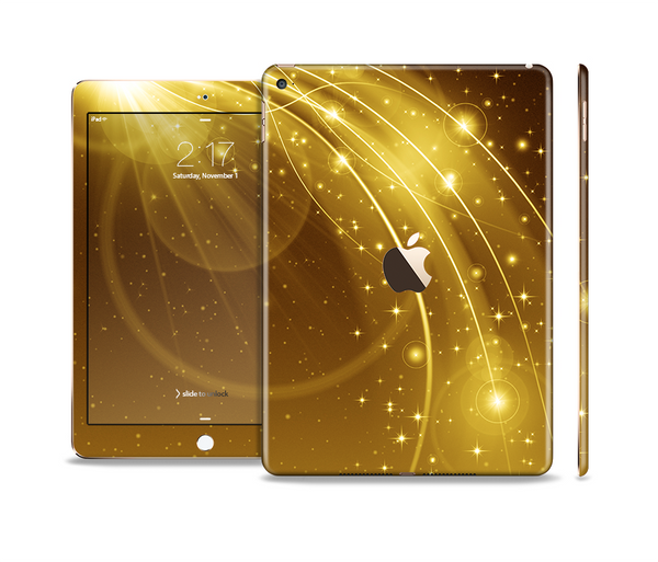 The Abstract Gold Fantasy Swoop Skin Set for the Apple iPad Air 2