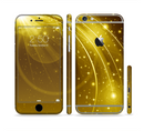 The Abstract Gold Fantasy Swoop Sectioned Skin Series for the Apple iPhone 6s Plus