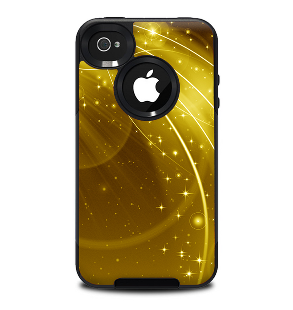 The Abstract Gold Fantasy Swoop Skin for the iPhone 4-4s OtterBox Commuter Case