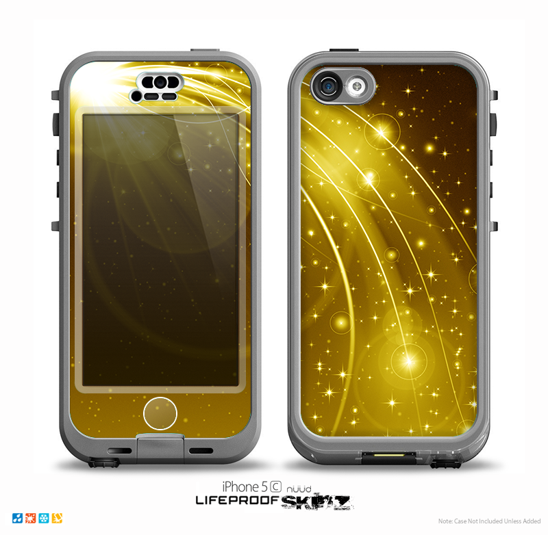 The Abstract Gold Fantasy Swoop Skin for the iPhone 5c nüüd LifeProof Case