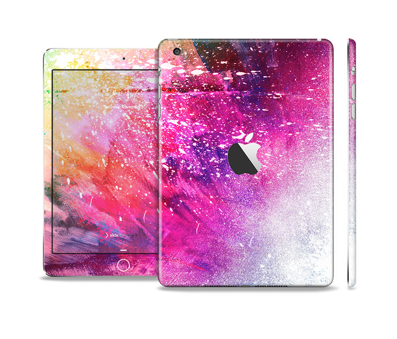 The Abstract Neon Paint Explosion Skin Set for the Apple iPad Mini 4