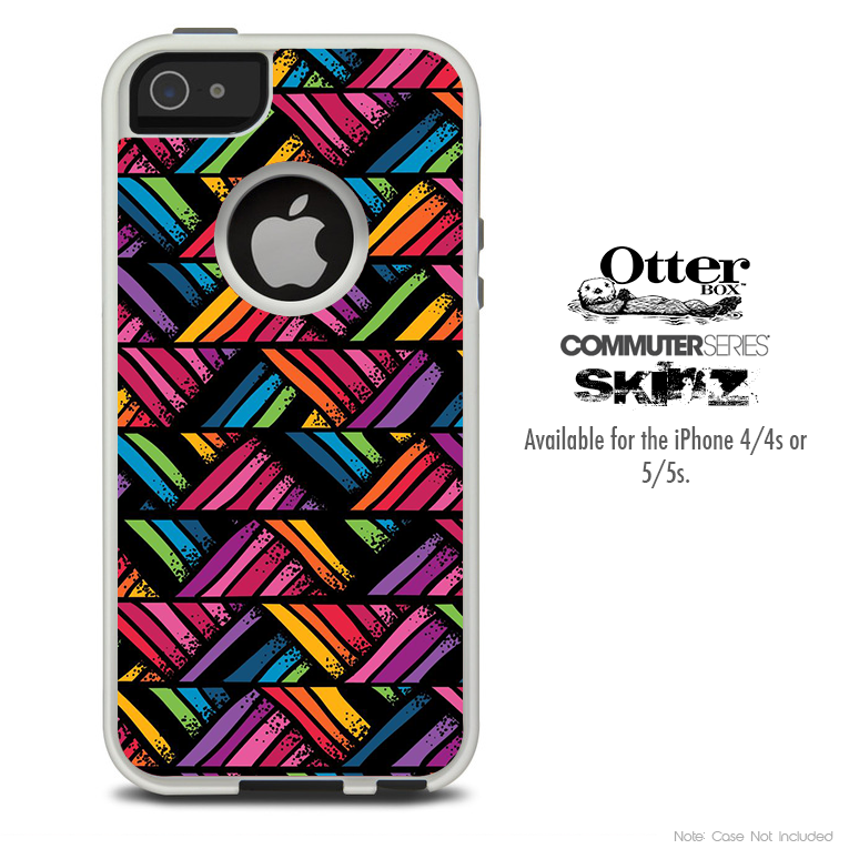 The Abstract Neon Zig Zag Pattern Skin For The iPhone 4-4s or 5-5s Otterbox Commuter Case
