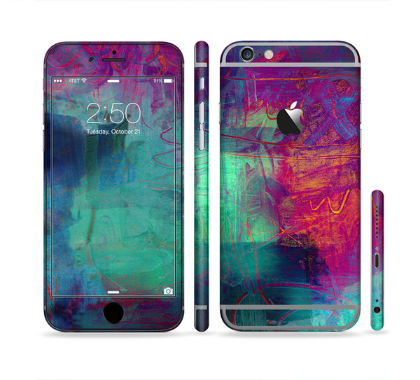 The Abstract Oil Painting V3 Sectioned Skin Series for the Apple iPhone 6 Plus