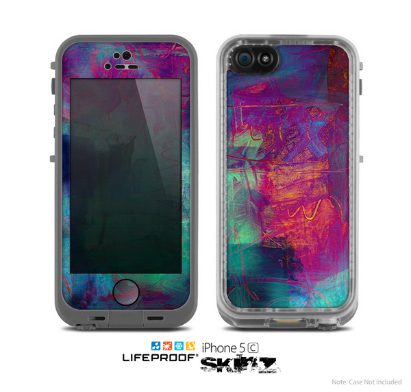 The Abstract Oil Painting V3 Skin for the Apple iPhone 5c LifeProof Case
