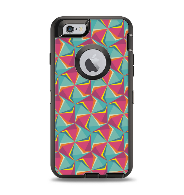 The Abstract Opened Green & Pink Cubes Apple iPhone 6 Otterbox Defender Case Skin Set