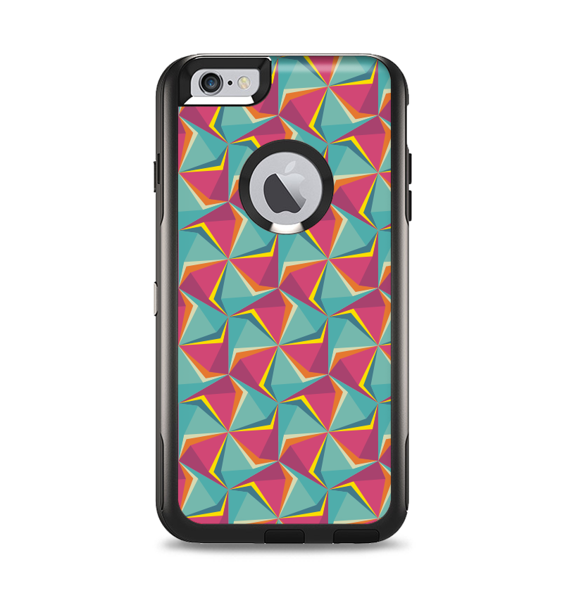 The Abstract Opened Green & Pink Cubes Apple iPhone 6 Plus Otterbox Commuter Case Skin Set