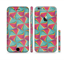 The Abstract Opened Green & Pink Cubes Sectioned Skin Series for the Apple iPhone 6s Plus