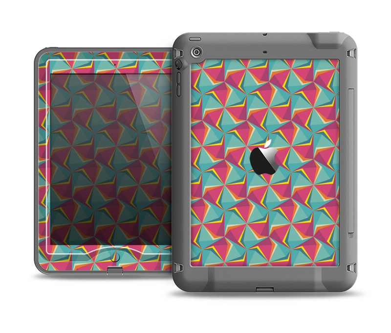 The Abstract Opened Green & Pink Cubes Apple iPad Mini LifeProof Nuud Case Skin Set