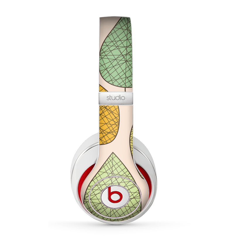 The Abstract Pastel Lined-Leaves Skin for the Beats by Dre Studio (2013+ Version) Headphones