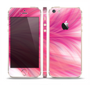 The Abstract Pink Flowing Feather Skin Set for the Apple iPhone 5s