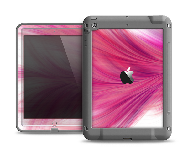 The Abstract Pink Flowing Feather Apple iPad Mini LifeProof Fre Case Skin Set