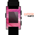 The Abstract Pink Flowing Feather Skin for the Pebble SmartWatch
