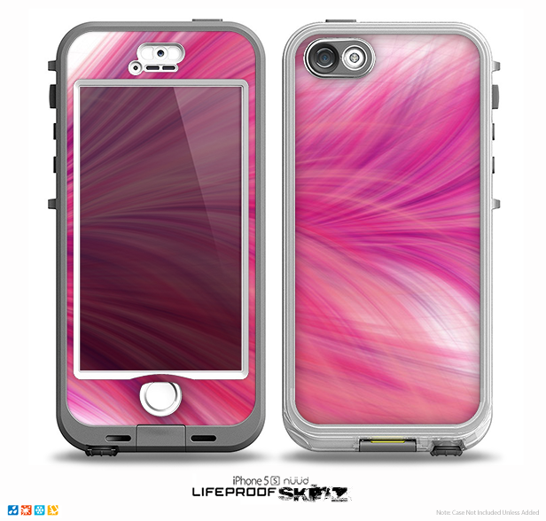 The Abstract Pink Flowing Feather Skin for the iPhone 5-5s NUUD LifeProof Case for the LifeProof Skin