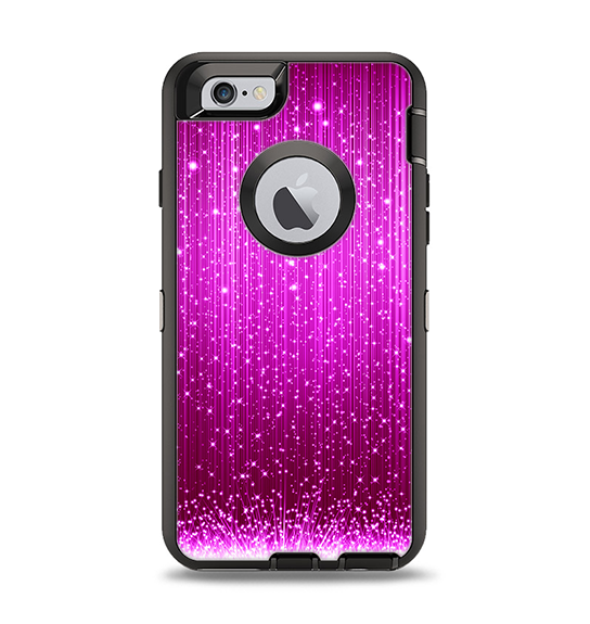 The Abstract Pink Neon Rain Curtain Apple iPhone 6 Otterbox Defender Case Skin Set