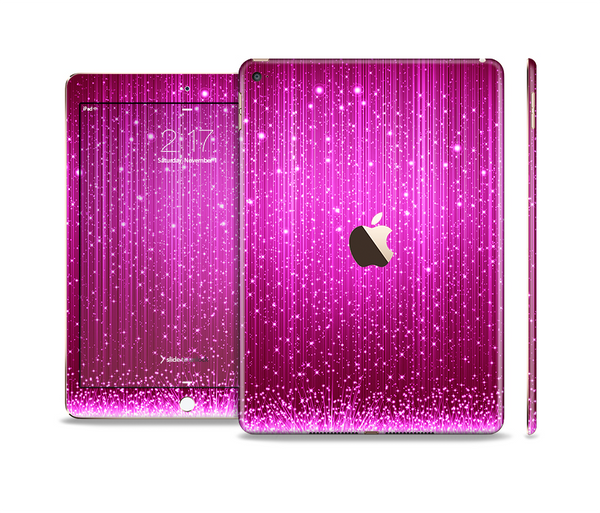 The Abstract Pink Neon Rain Curtain Skin Set for the Apple iPad Pro