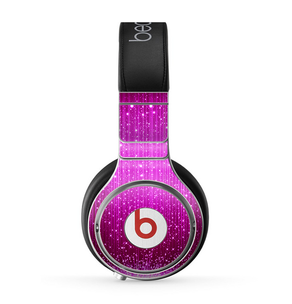 The Abstract Pink Neon Rain Curtain Skin for the Beats by Dre Pro Headphones