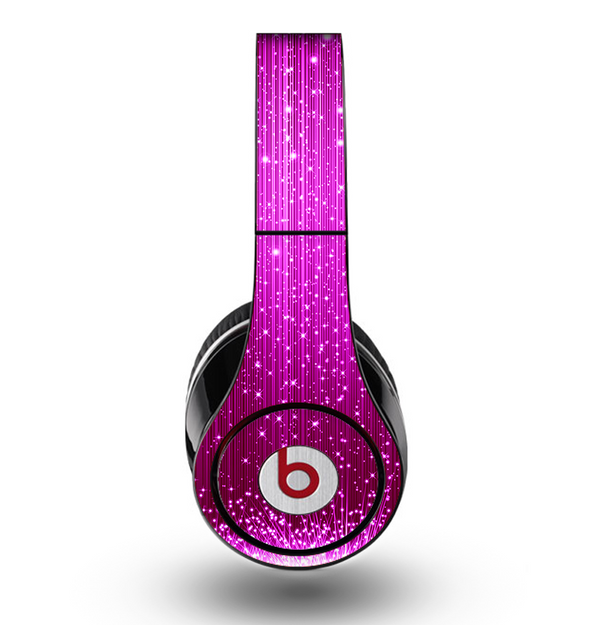The Abstract Pink Neon Rain Curtain Skin for the Original Beats by Dre Studio Headphones