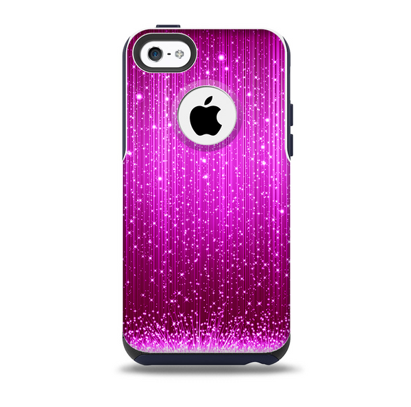 The Abstract Pink Neon Rain Curtain Skin for the iPhone 5c OtterBox Commuter Case