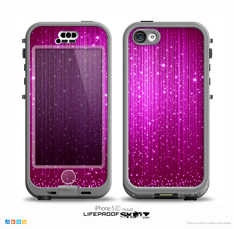 The Abstract Pink Neon Rain Curtain Skin for the iPhone 5c nüüd LifeProof Case