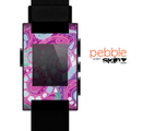 The Abstract Pink & Purple Vector Swirled Pattern Skin for the Pebble SmartWatch for the Pebble Watch