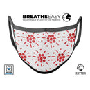 The Abstract Red Flower Pedals - Made in USA Mouth Cover Unisex Anti-Dust Cotton Blend Reusable & Washable Face Mask with Adjustable Sizing for Adult or Child