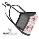 The Abstract Red Flower Pedals - Made in USA Mouth Cover Unisex Anti-Dust Cotton Blend Reusable & Washable Face Mask with Adjustable Sizing for Adult or Child