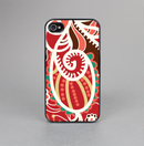 The Abstract Red & Green Vector Pattern Skin-Sert for the Apple iPhone 4-4s Skin-Sert Case