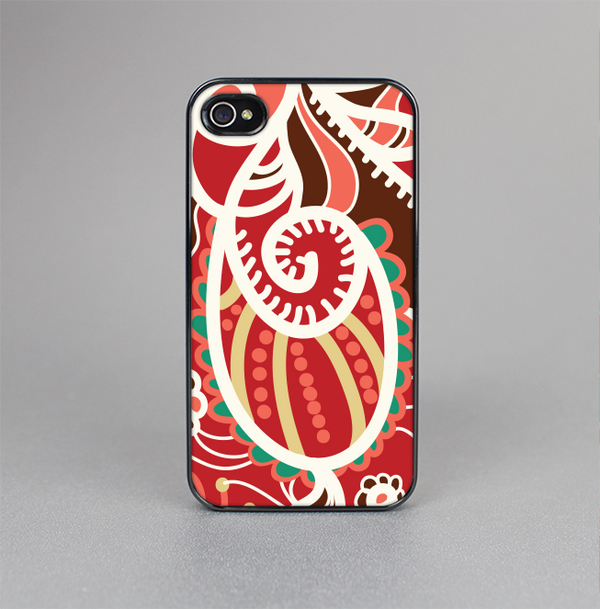 The Abstract Red & Green Vector Pattern Skin-Sert for the Apple iPhone 4-4s Skin-Sert Case