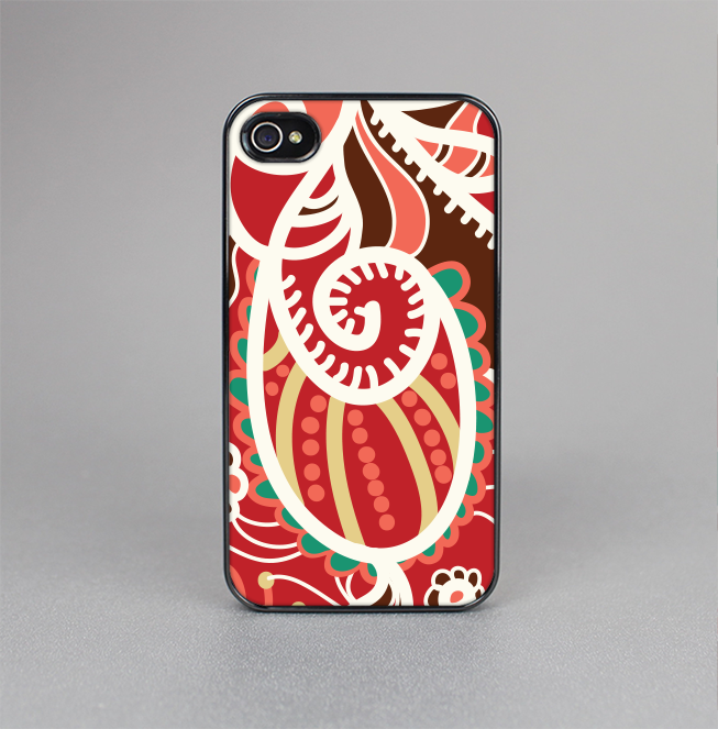 The Abstract Red & Green Vector Pattern Skin-Sert for the Apple iPhone 4-4s Skin-Sert Case