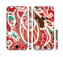 The Abstract Red & Green Vector Pattern Sectioned Skin Series for the Apple iPhone 6s Plus