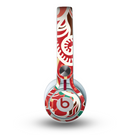 The Abstract Red & Green Vector Pattern Skin for the Beats by Dre Mixr Headphones