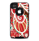 The Abstract Red & Green Vector Pattern Skin for the iPhone 4-4s OtterBox Commuter Case