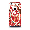 The Abstract Red & Green Vector Pattern Skin for the iPhone 5c OtterBox Commuter Case