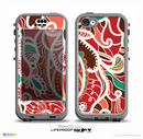 The Abstract Red & Green Vector Pattern Skin for the iPhone 5c nüüd LifeProof Case